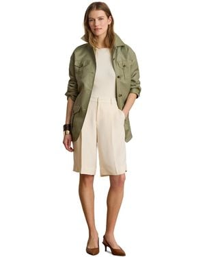 Ralph Lauren High-rise Double-faced Bermuda Shorts - Natural