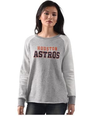 G-III 4Her by Carl Banks Houston Astros Gridiron Raglan Pullover Sweatshirt - Gray