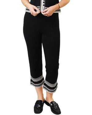 Central Park West Winona Crochet Edge Pants - Black