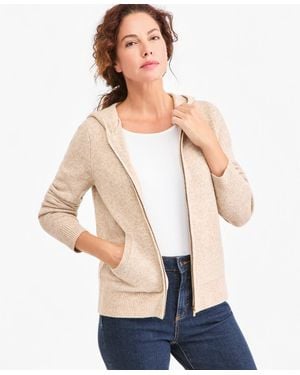 Style & Co. Petite Luxsoft Full-zip Hoodie Sweater - Natural