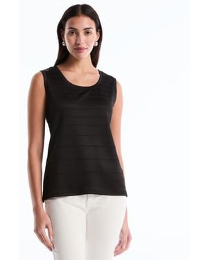 Rafaella Petite Ottoman Knit Sleeveless Top - Black