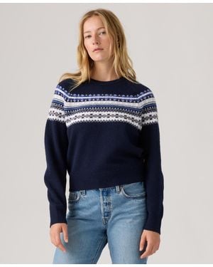 Levi's Lou Fair Isle Crewneck Sweater - Blue