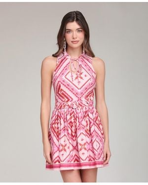 Avec Les Filles Sleeveless Tie Detail Mini Dress - Pink