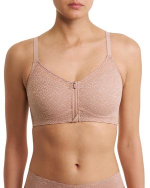 Natori Pretty Smooth Zip Front Pocketed Mastectomy Wireless Bra - Multicolor
