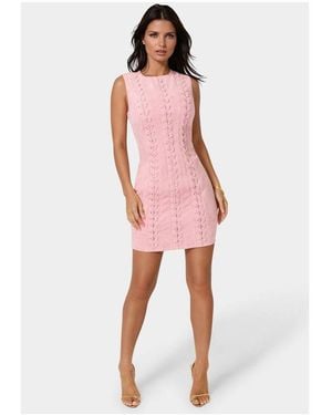 Bebe Faux Suede Lace Up Mini Dress - Pink