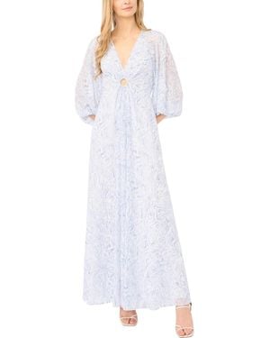 Parker Balloon-sleeve Twist-front Maxi Dress - White