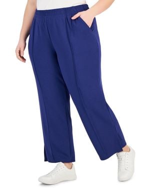ID Ideology Plus Size High Rise Wide Leg Sweatpants - Blue