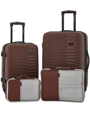 Kensie Hillsboro Expandable Rolling Hardside Collection Set - Brown