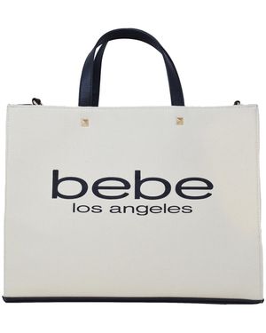 Bebe Rian Canvas Tote Bag - White