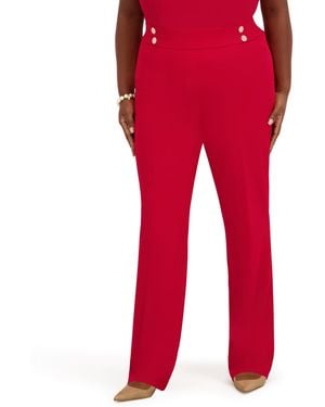 Kasper Mid-rise Pull-on Extend Tab Pants - Red