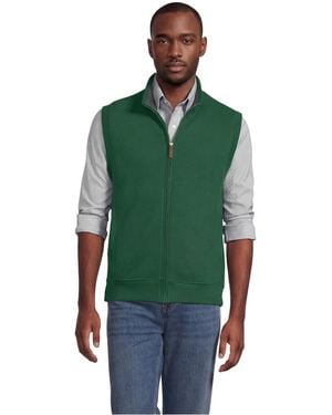 Lands' End Bedford Rib Full Zip Vest - Green
