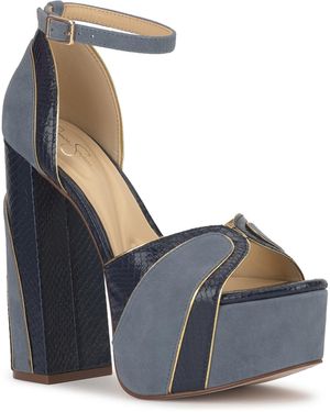 Jessica Simpson Avele Platform Block Heel Dress Sandals - Blue