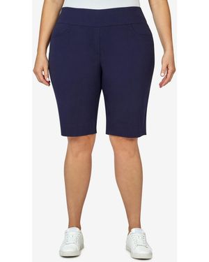 Ruby Rd. Plus Size Tech Stretch Shorts - Blue