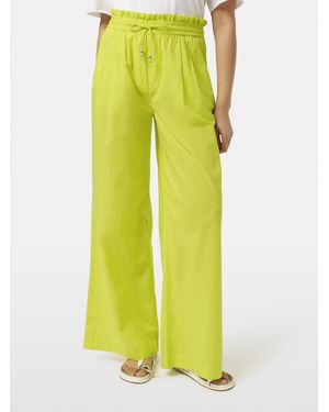 Scotch & Soda Cotton Voile High-rise Wide-leg Pull On Pants - Yellow