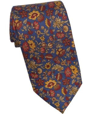 Elizabetta Conte Floral Madder Tie - Blue