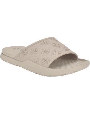 Guess Magaria Branded Elevated Pool Slides - Gray