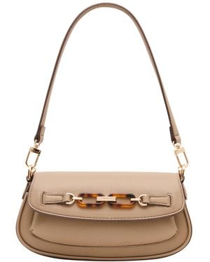 Anne Klein Convertible Flap Small Shoulder Handbag - Metallic