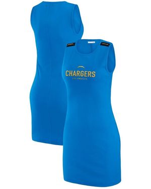 WEAR by Erin Andrews X Gracie Hunt Los Angeles Chargers Ribbed Tank Dress - Blue
