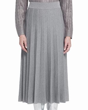 Elle Collection Pleated Sweater Skirt - Gray