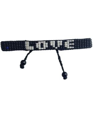 Sawa Sawa Bold Love Hand Beaded Love Bracelet - Blue