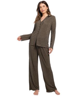 MIDNIGHT BAKERY 2-piece Long Sleeves Top And Pants Pajama Set - Green