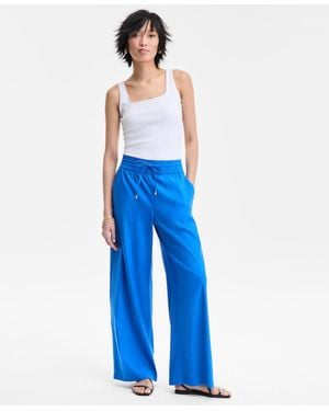 INC International Concepts High Rise Wide Leg Pants P Xs Xxl Exclusively At Macys - Blue