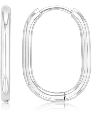 Roxy Waterproof 20mm Oval Hoop Earrings - White