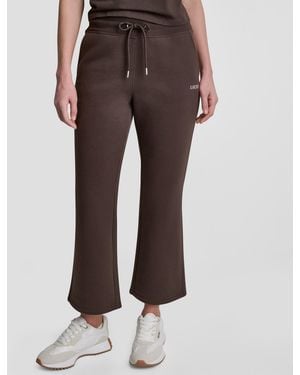 DKNY Metallic Bubble Mid-rise Crop Flare Pants - Brown