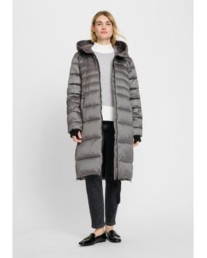 Olsen Longline Hooded Puffer Coat - Gray