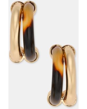 Ralph Lauren Tortoise-look Hoop Earrings - White