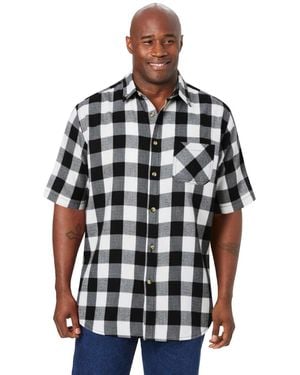 Kingsize Short Sleeve Flannel Shirt - Blue
