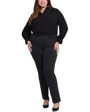 NYDJ Plus Marilyn Mid-rise Straight Pants - Black