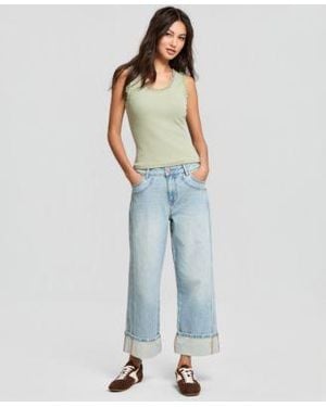 And Now This Now This Seamed Cuff Wide Leg Jeans Macys Exclusive - Blue