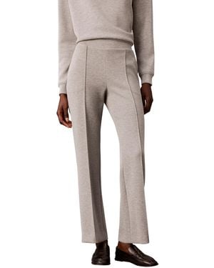 Calvin Klein Pintuck Wide-leg Pull-on Pants - Natural