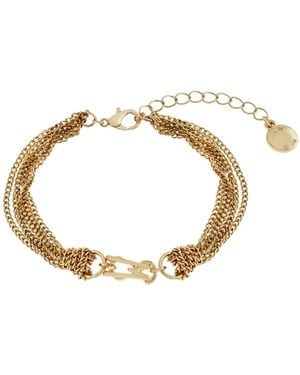 Steve Madden Signature Logo Layered Chain Bracelet - Metallic