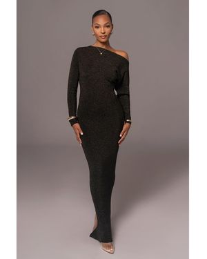 JLUXLABEL Night Shimmers Asymmetrical Maxi Dress - Gray