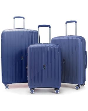 Solite Brooklyn 3-piece Expandable Spinner luggage Set - Blue