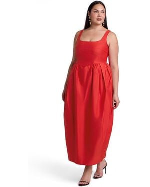 Eloquii Pleated Tank Gown - Red