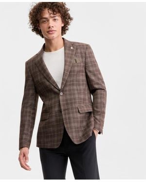 Tom Baine Slim-fit Waffle Stretch Sport Coat - Brown