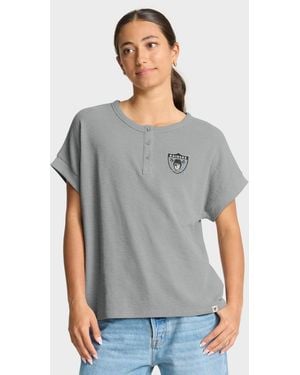 Fanatics Las Vegas Raiders Hometown Premium Oversized Short-sleeve Henley Shirt - Gray