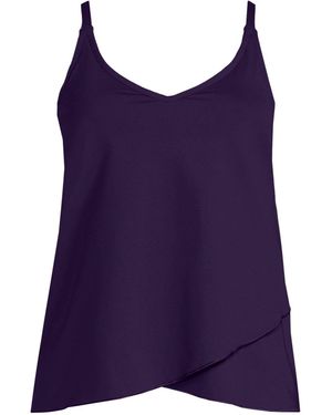 Lands' End Dd-cup Tulip Hem Tankini Top - Purple