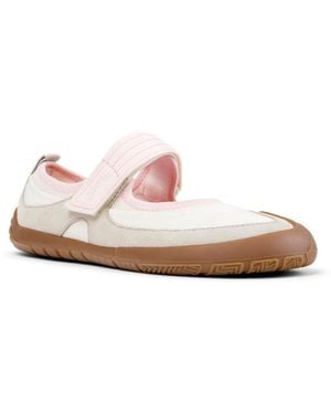 Camper Peu Path+ Suede Round-toe Mary Jane Flats - Pink