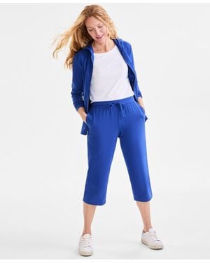 Style & Co. Mid Rise Capri Sweatpants - Blue