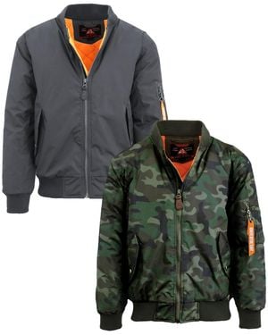 Spire By Galaxy Heavyweight Ma-1 Bomber Flight Jacket - Black
