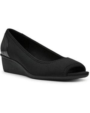 Anne Klein Waylynn Peep-toe Wedge Pumps - Black