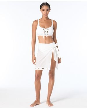MICHAEL Michael Kors Michael Kors Grommet Detail Swim Cover Up Pareo - White