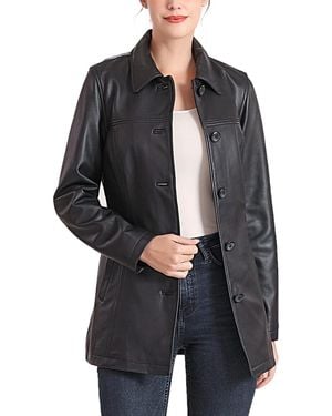 BGSD Evie Leather Car Coat - Black