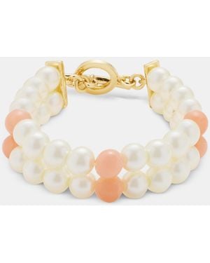 Charter Club Mixed Stone Flex Bracelet - White