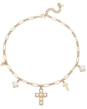 Robert Lee Morris Mother Of Pearl Cross Bib Necklace - Metallic