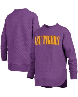 Pressbox Lsu Tigers Quilted Long Sleeve Pullover Sweatshirt - Purple